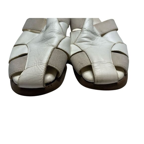White Mountain White Leather Elastic Strap Slip On Sandals Womens Size 8B Summer - Picture 6 of 12
